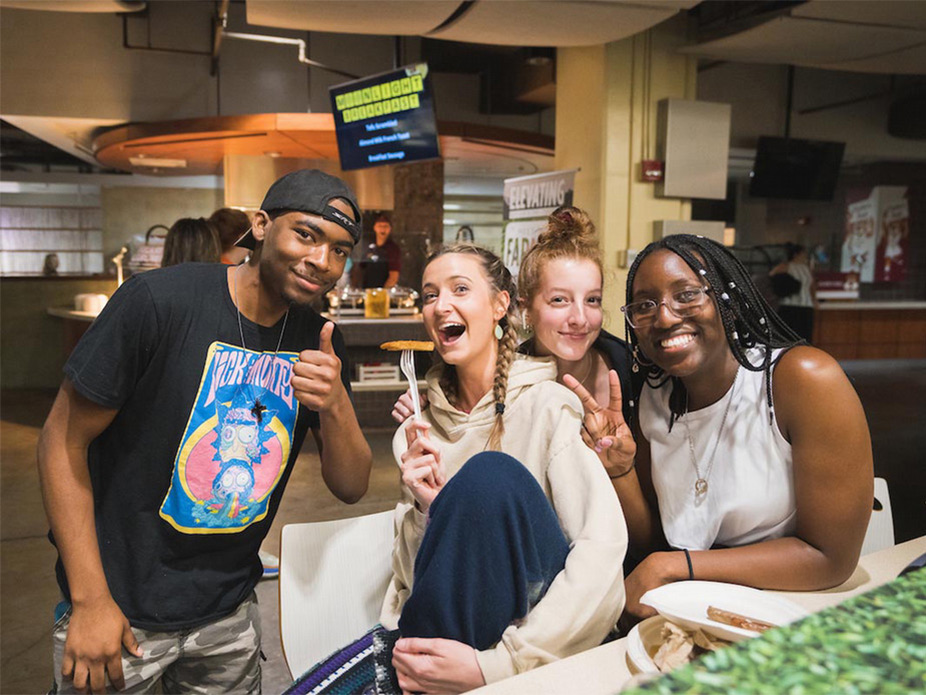 College of Charleston students enjoy Moonlight Breakfast in Liberty St. Fresh Food Company. 